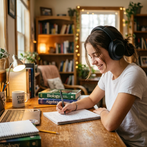 Student studying at Priti Elevate Academy